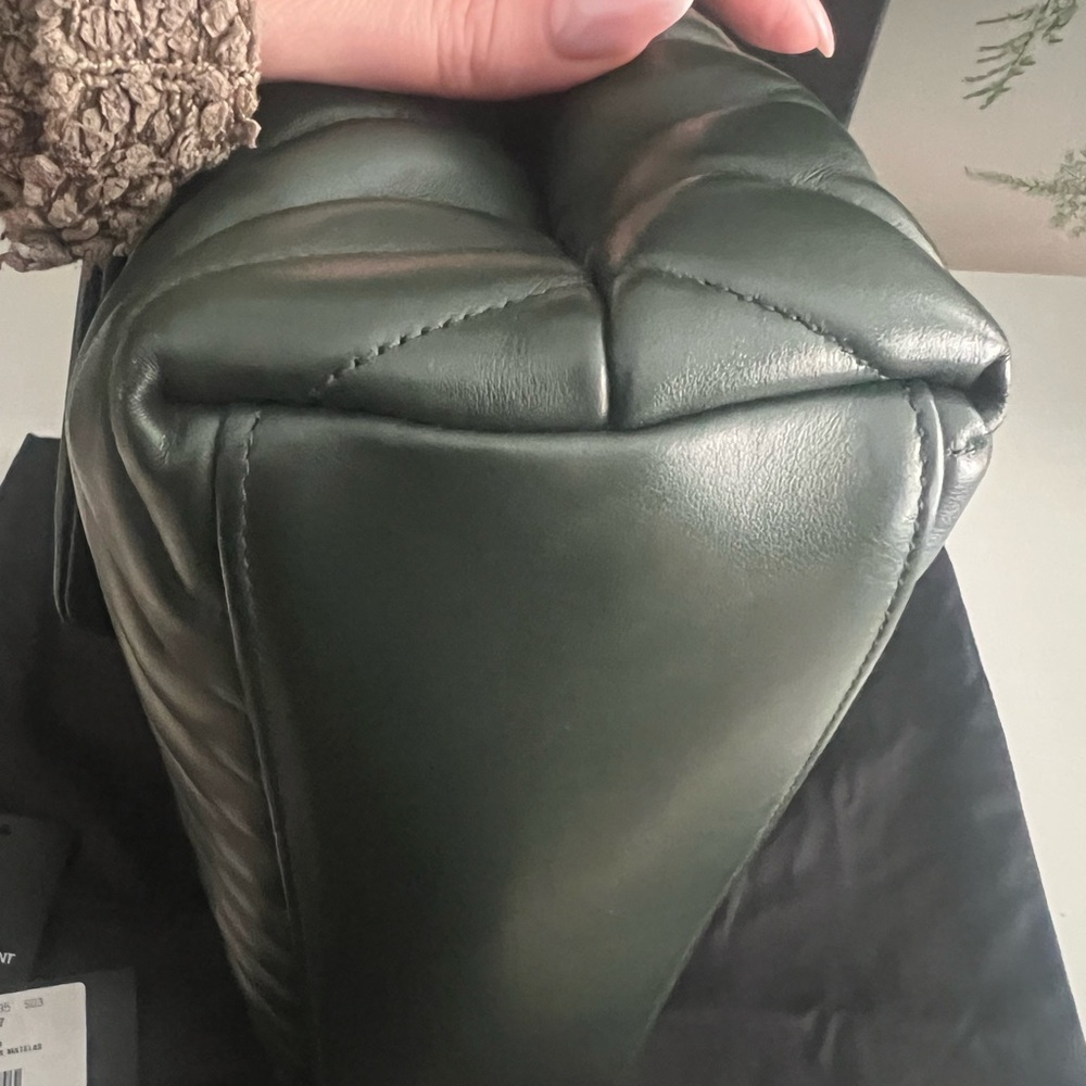 Saint Laurent Green and Gold Quilted Shoulder Bag - Picture 7 of 12